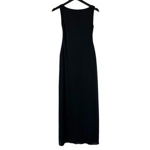Vintage 90s Laundry by Shelli Segal Backless Floor Length Maxi Dress Black Sz 2